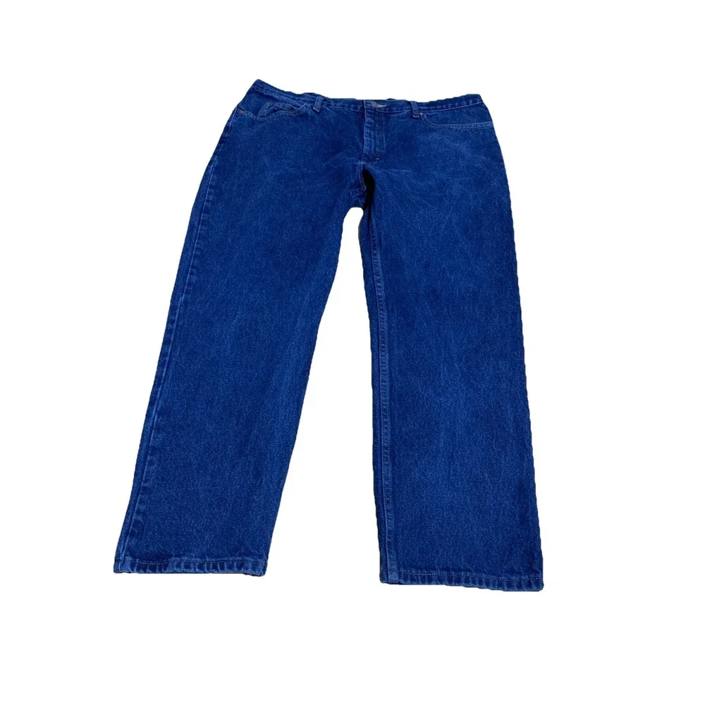 Lee Men's Size 42x30 Blue Regular Fit Straight Dark Wash Denim‎ Jeans